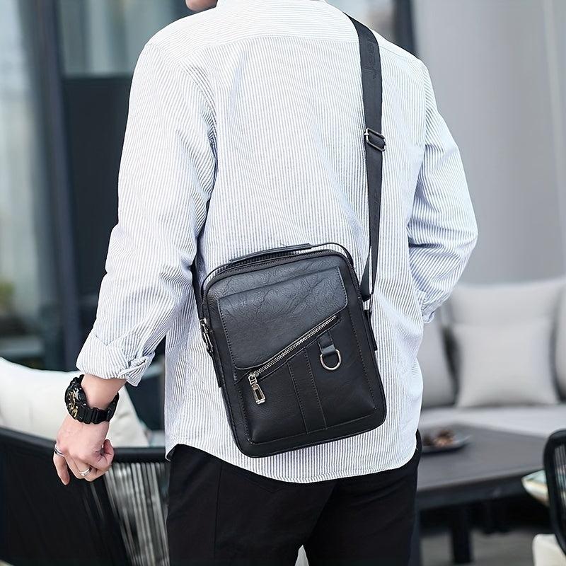 Leather Crossbody Chest Bag Business Sling Messenger Tote Travel Bag