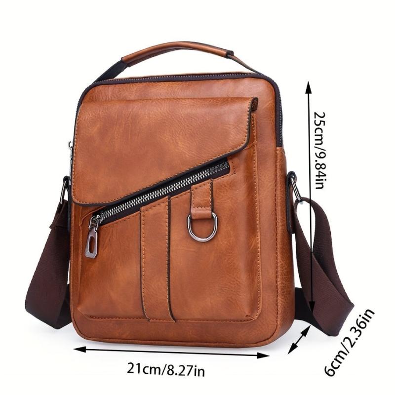 Leather Crossbody Chest Bag Business Sling Messenger Tote Travel Bag