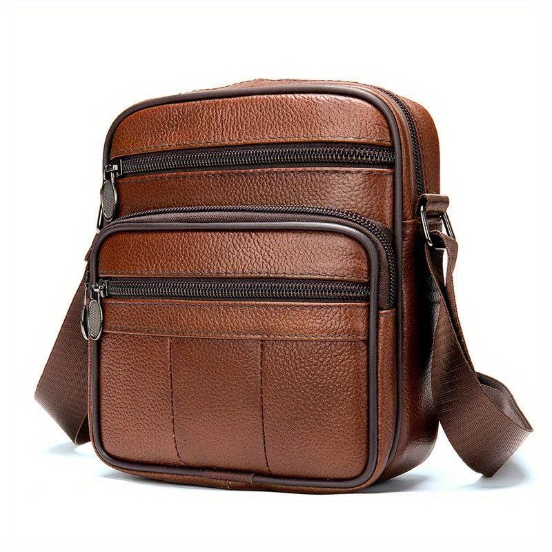 Men's First Layer Cowhide Crossbody Bag Business Leather Shoulder Bag