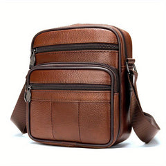 Men's First Layer Cowhide Crossbody Bag Business Leather Shoulder Bag