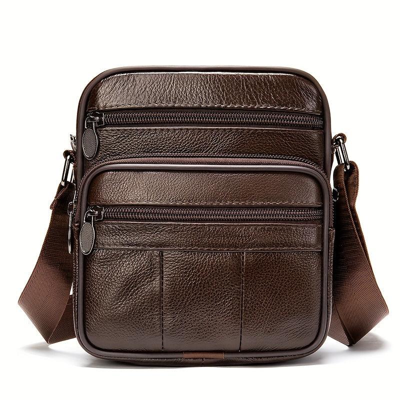 Men's First Layer Cowhide Crossbody Bag Business Leather Shoulder Bag