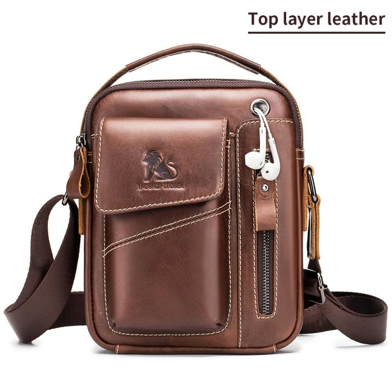 Men's Leather Shoulder Crossbody Bag