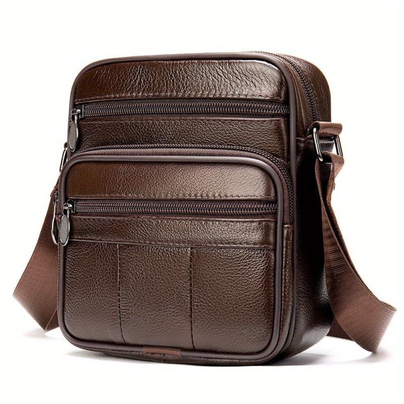 Cowhide Men's Crossbody Bag Business Leather Bag