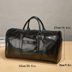 Men Leather Travel Bags Carry On Luggage Duffel Handbag Casual Tote Large