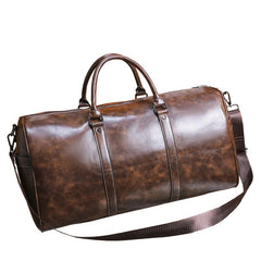 Men Leather Travel Bags Carry On Luggage Duffel Handbag Casual Tote Large
