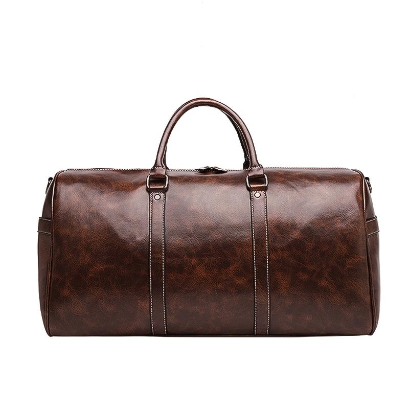 Men Leather Travel Bags Carry On Luggage Duffel Handbag Casual Tote Large