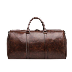 Men Leather Travel Bags Carry On Luggage Duffel Handbag Casual Tote Large