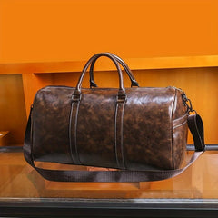 Men Leather Travel Bags Carry On Luggage Duffel Handbag Casual Tote Large