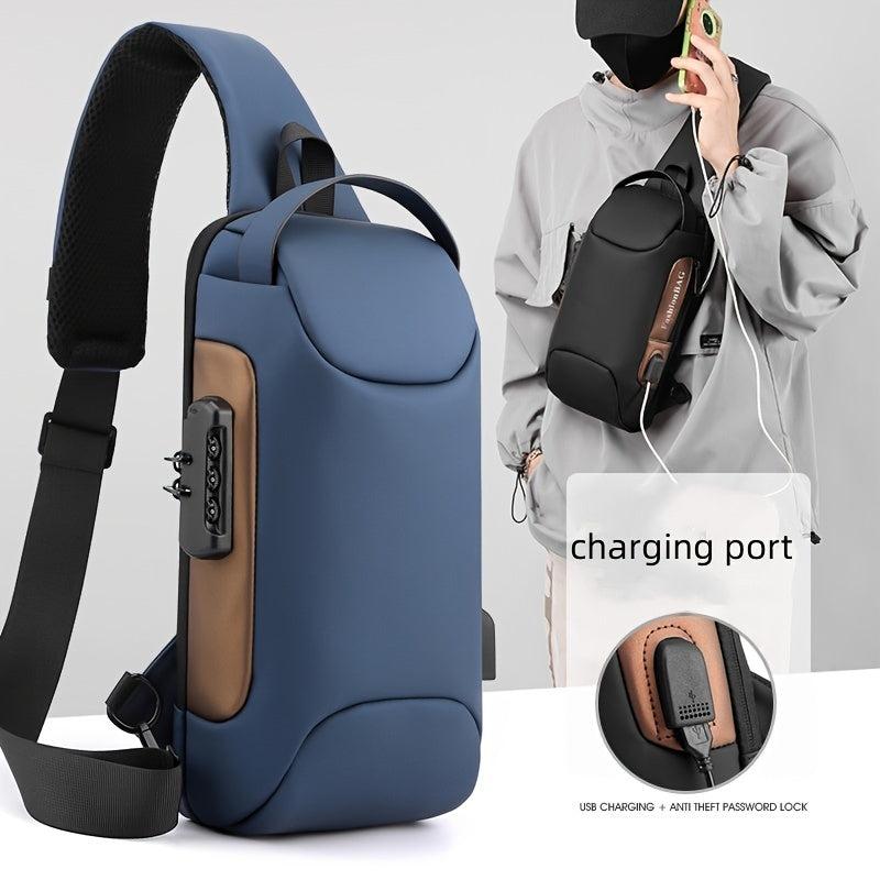 Anti Theft Crossbody Bag Waterproof Shoulder Backpack USB Charging Port