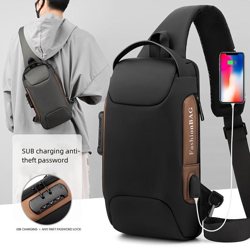 Anti Theft Crossbody Bag Waterproof Shoulder Backpack USB Charging Port