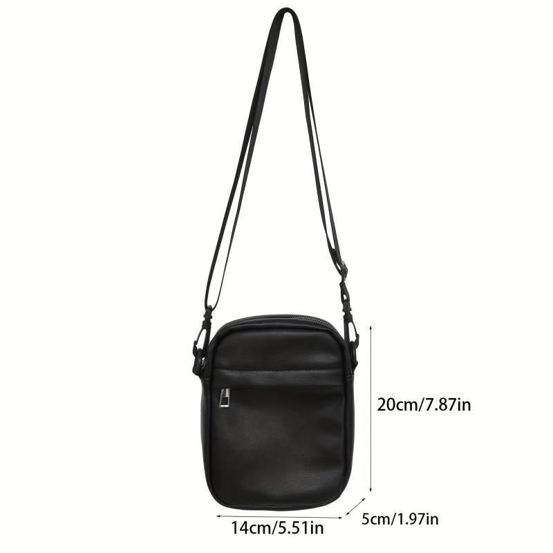 Men's PU Leather Square Crossbody Bag