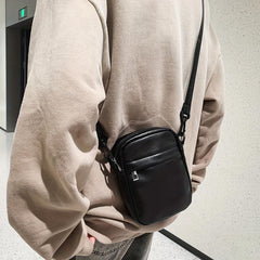 Men's PU Leather Square Crossbody Bag