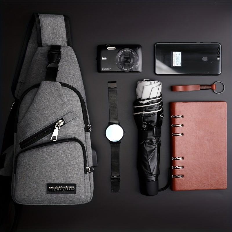 Men's Crossbody Shoulder Bag Casual Daypack Sports Travel Oxford Fabric Bag