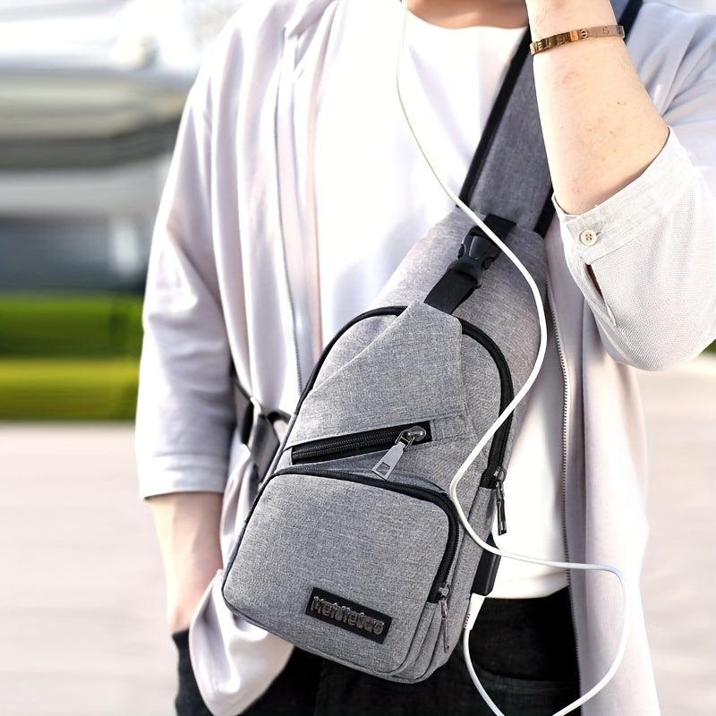 Men's Crossbody Shoulder Bag Casual Daypack Sports Travel Oxford Fabric Bag