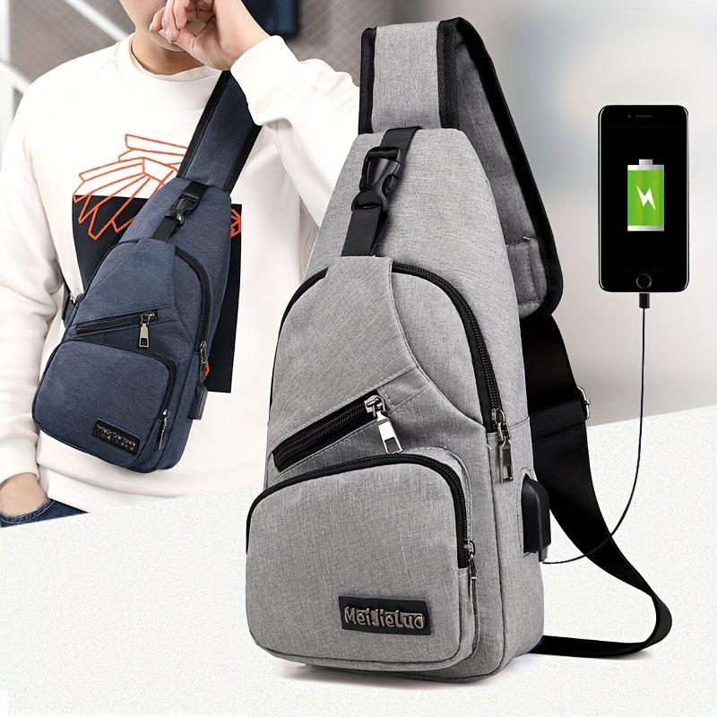 Men's Crossbody Shoulder Bag Casual Daypack Sports Travel Oxford Fabric Bag