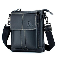 Men's Leather Messenger Bag Retro Large Capacity Shoulder Bag