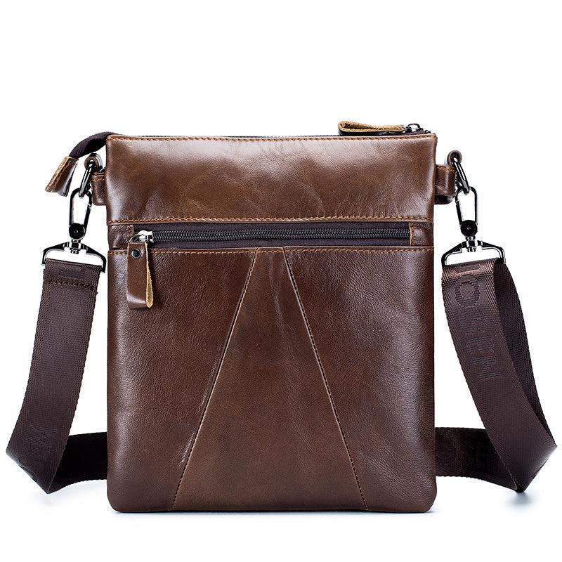 Men's Leather Messenger Bag Retro Large Capacity Shoulder Bag