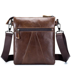 Men's Leather Messenger Bag Retro Large Capacity Shoulder Bag