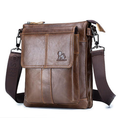 Men's Leather Messenger Bag Retro Large Capacity Shoulder Bag