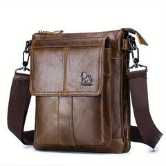Men's Leather Messenger Bag Retro Large Capacity Shoulder Bag