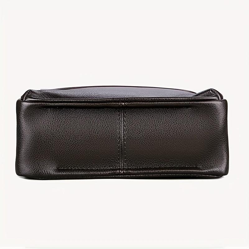 Men's Leather Crossbody Bag Vertical Shoulder Bag Briefcase