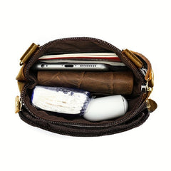 Men's Vintage Leather Messenger Bag Crossbody Briefcase