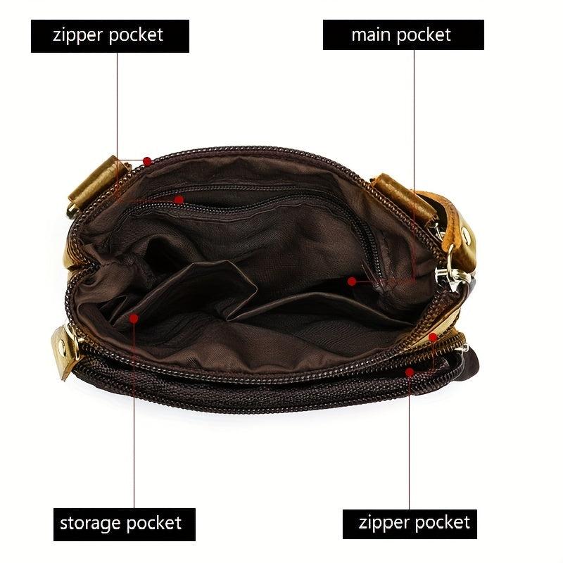 Men's Vintage Leather Messenger Bag Crossbody Briefcase