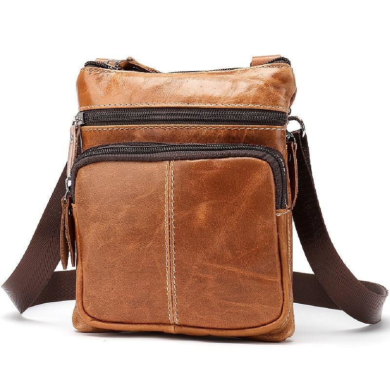 Men's Vintage Leather Messenger Bag Crossbody Briefcase