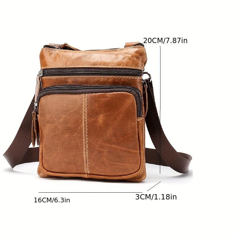 Men's Vintage Leather Messenger Bag Crossbody Briefcase