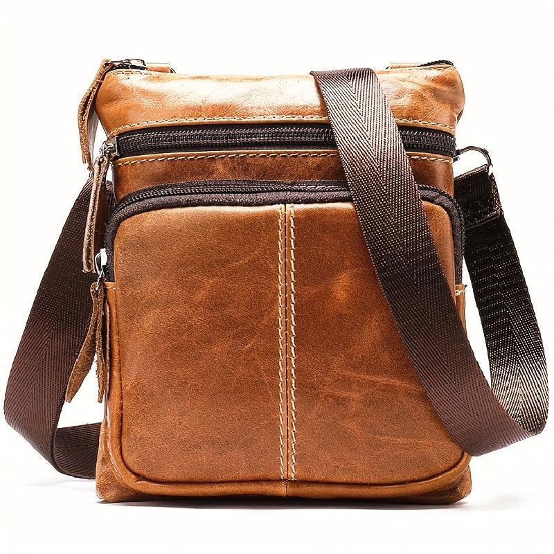 Men's Vintage Leather Messenger Bag Crossbody Briefcase