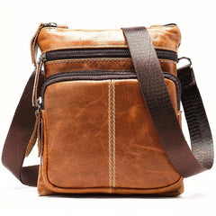 Men's Vintage Leather Messenger Bag Crossbody Briefcase
