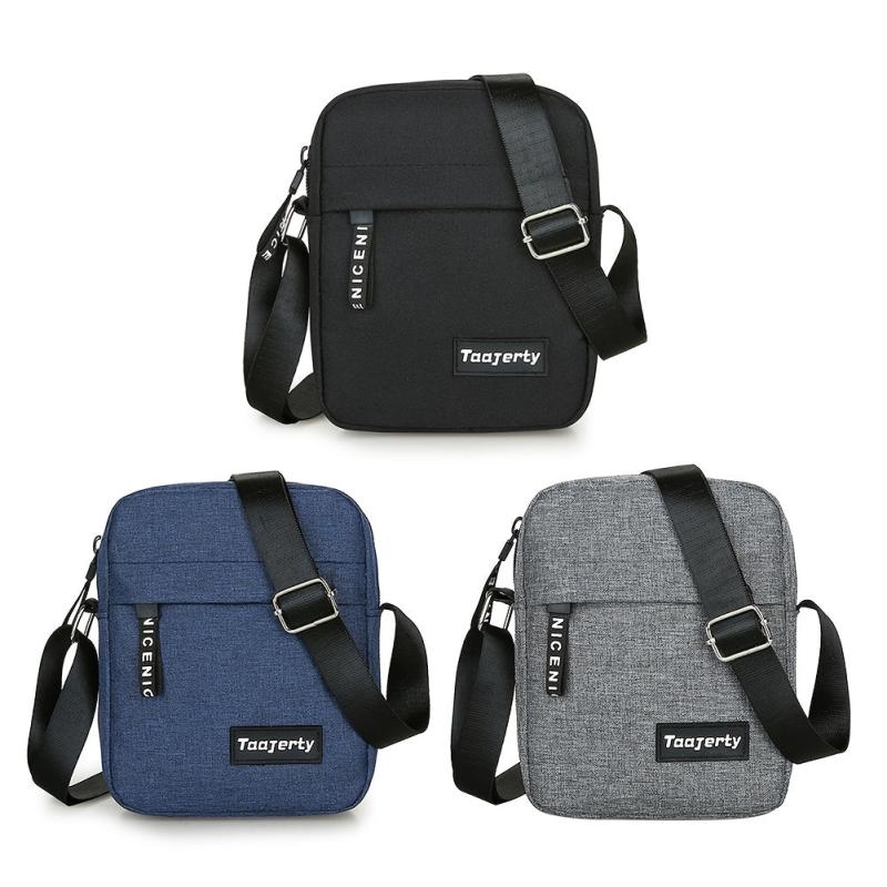 Men Shoulder Bags Zipper Patchwork Solid Large Capacity Messenger Bags
