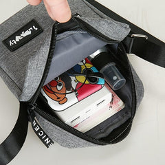 Men Shoulder Bags Zipper Patchwork Solid Large Capacity Messenger Bags