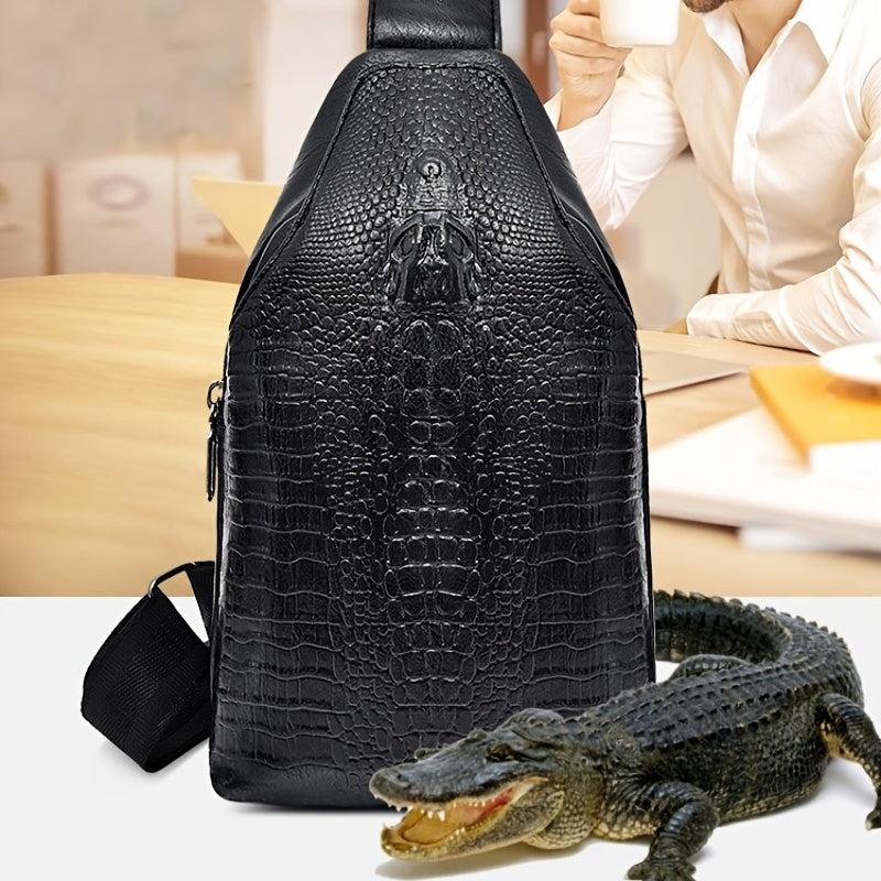 Crocodile Pattern Waist Bag Men's Shoulder Bag