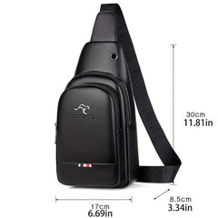Men's PU Leather Chest Bag Business Shoulder Bag