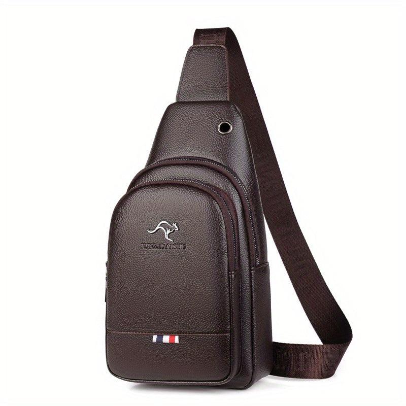 Men's PU Leather Chest Bag Business Shoulder Bag