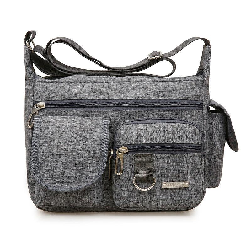 Men's Waterproof Crossbody Bag Canvas Chest Bag Multifunctional Shoulder Bag