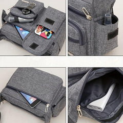 Men's Waterproof Crossbody Bag Canvas Chest Bag Multifunctional Shoulder Bag