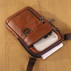 Men's Waist Bag With Shoulder Strap Large Capacity Zipper Coin Purse Portable