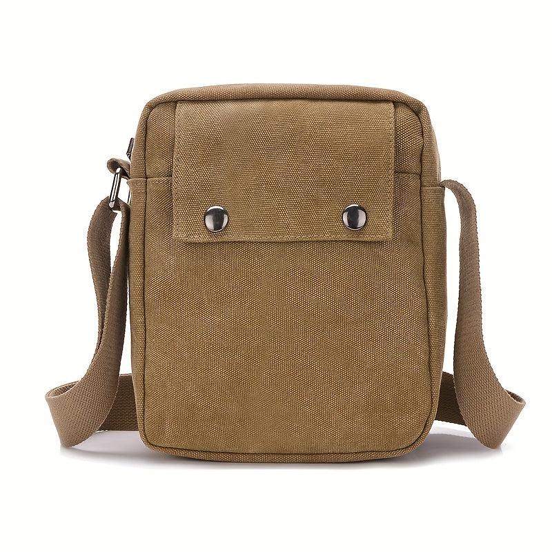 Men's Canvas Messenger Bag Casual Shoulder Bag Chest Bag Travel Portable