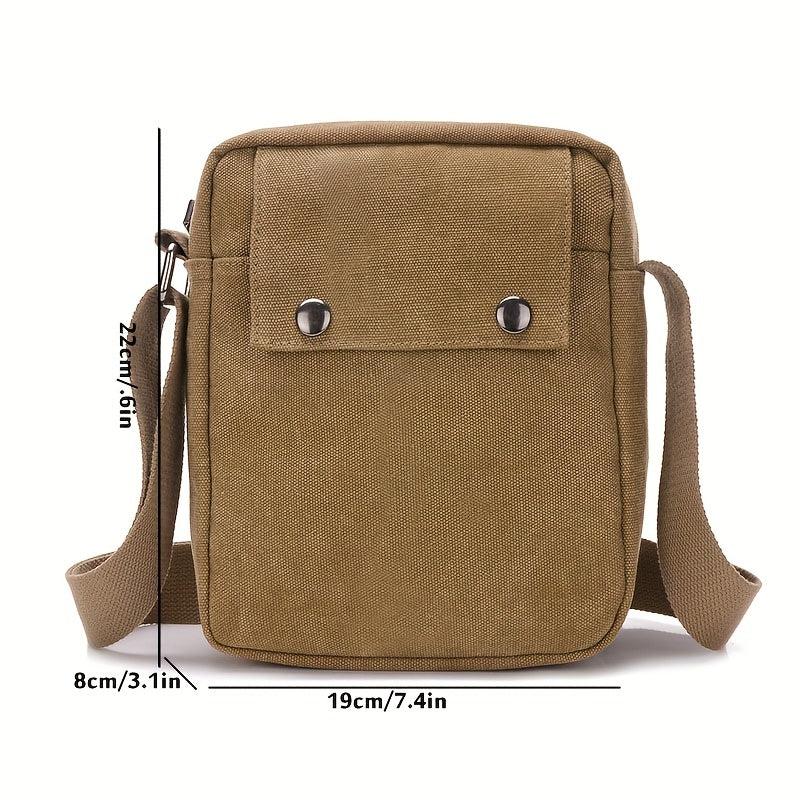 Men's Canvas Messenger Bag Casual Shoulder Bag Chest Bag Travel Portable