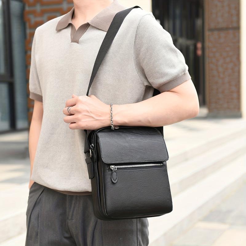 Men's Leather Crossbody Bag Business Bag Handbag