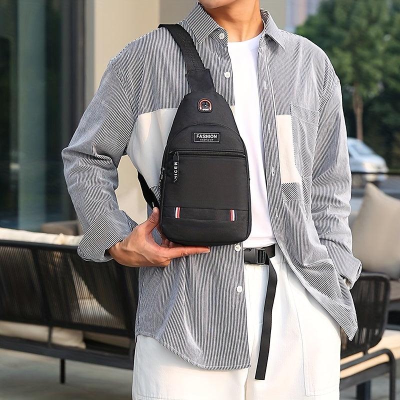 Men's Chest Bag Men's Shoulder Bag Casual Sports USB Small Backpack