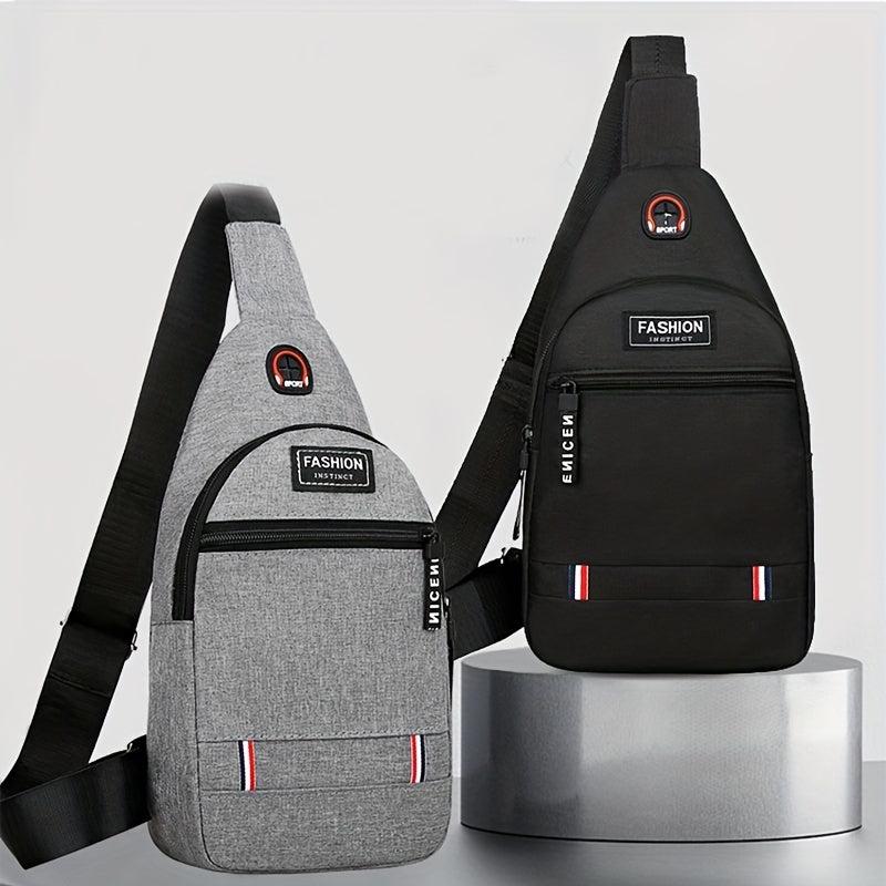 Men's Chest Bag Men's Shoulder Bag Casual Sports USB Small Backpack
