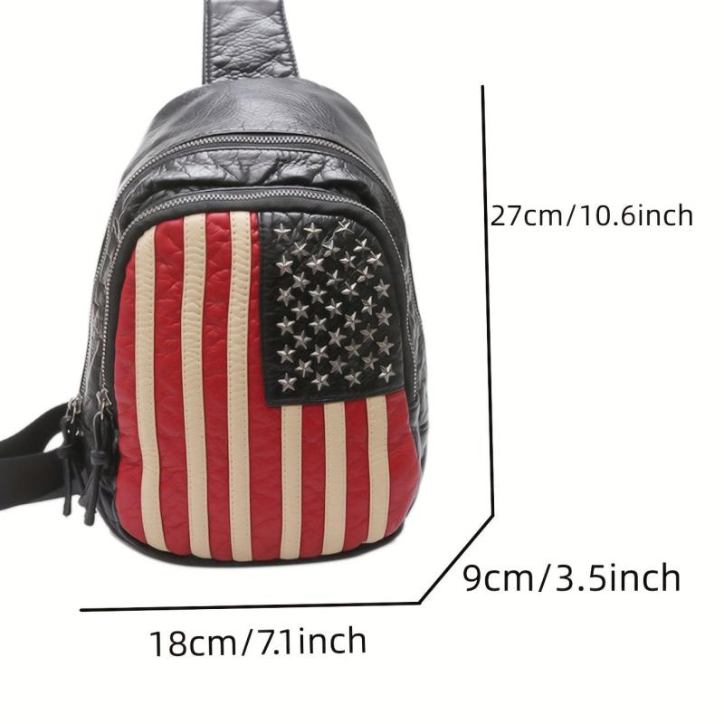 American Flag Pattern Sling Bag Women's Crossbody Chest Bag