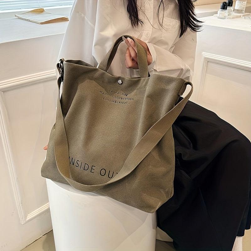 Canvas Tote Handbag Crossbody Top Handle Bag