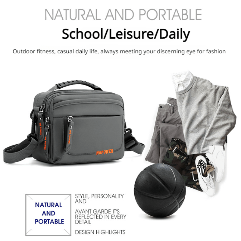 Men's Multifunctional Crossbody Bag Waterproof Shoulder Bag