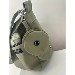Large Capacity Messenger Bag Crossbody Bag With Coin Purse & Earphone Pouch