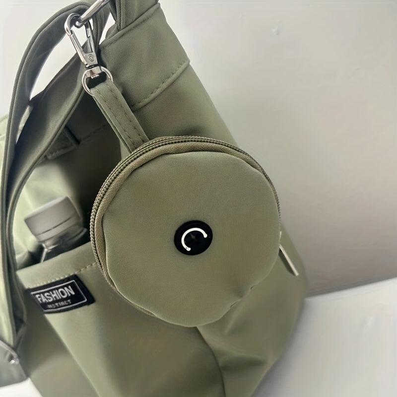 Large Capacity Messenger Bag Crossbody Bag With Coin Purse & Earphone Pouch