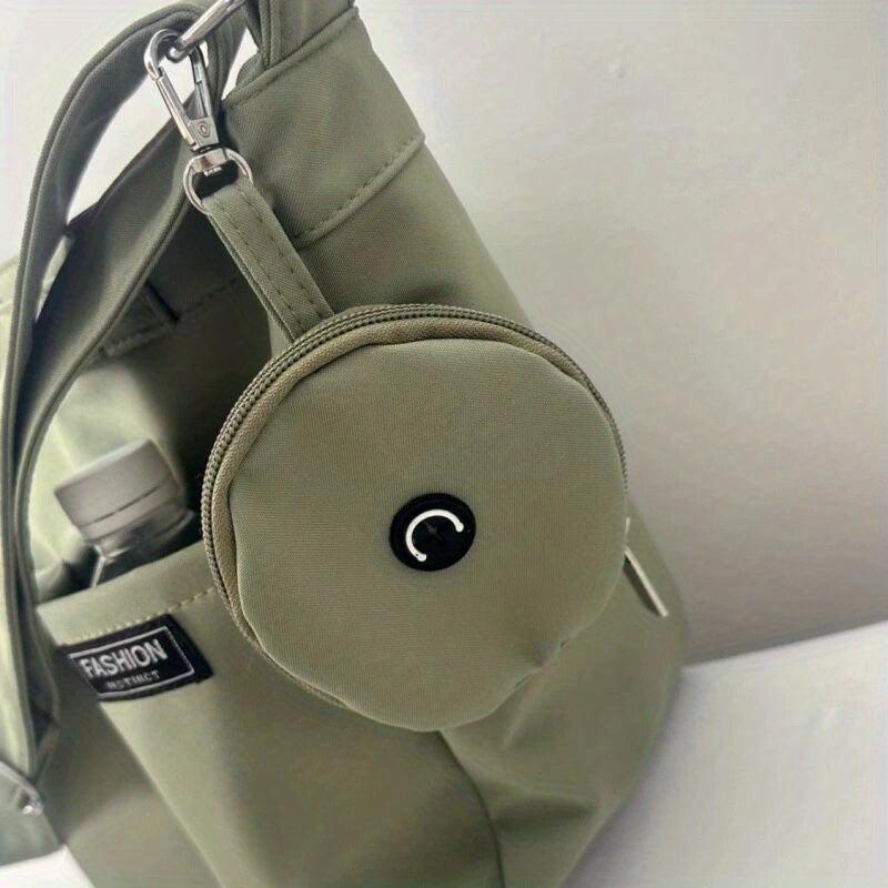 Large Capacity Messenger Bag Crossbody Bag With Coin Purse & Earphone Pouch
